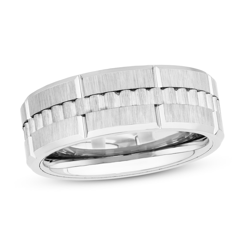 Main Image 1 of White Tungsten Carbide Wedding Band