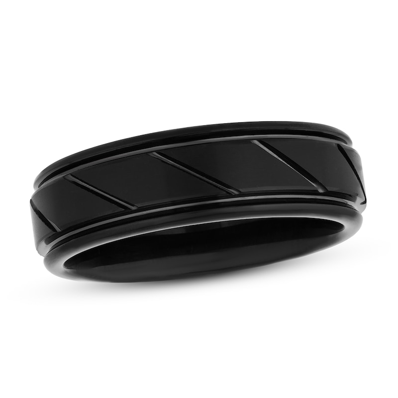 Main Image 1 of Black Tungsten Carbide Wedding Band