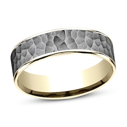 Wedding Band Tantalum/14K Yellow Gold