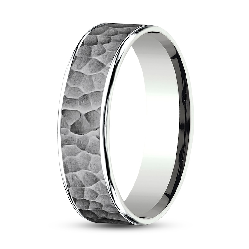 Wedding Band Tantalum/14K White Gold