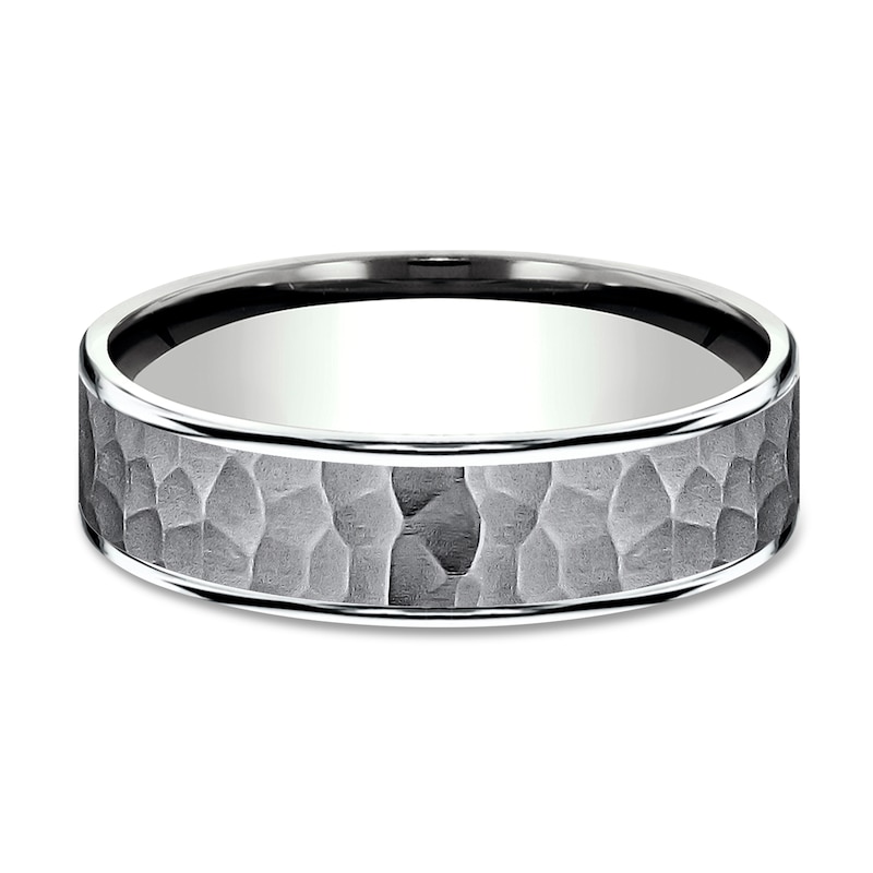 Main Image 3 of Wedding Band Tantalum/14K White Gold