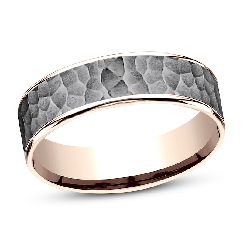 Main Image 1 of Wedding Band Tantalum/14K Rose Gold