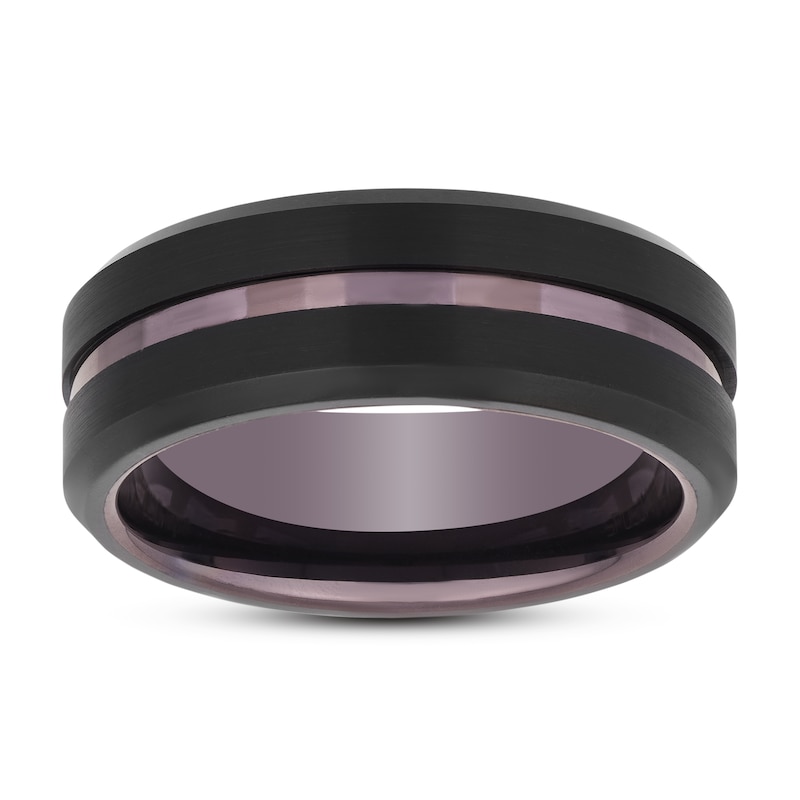 Main Image 1 of Men's Wedding Band Black Tungsten