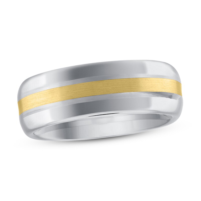 Main Image 1 of Ring Grey Tungsten/10K Yellow Gold