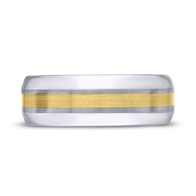 Main Image 3 of Ring Grey Tungsten/10K Yellow Gold