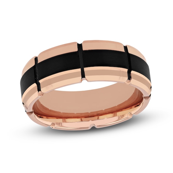 Wedding Band Black/Rose Tungsten Carbide 8mm