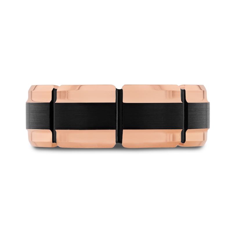 Main Image 3 of Wedding Band Black/Rose Tungsten 8mm