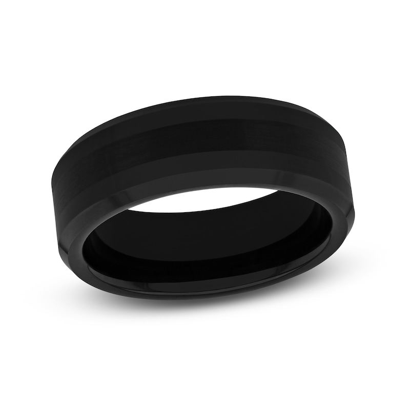 Main Image 1 of Wedding Band Black Tungsten 8mm