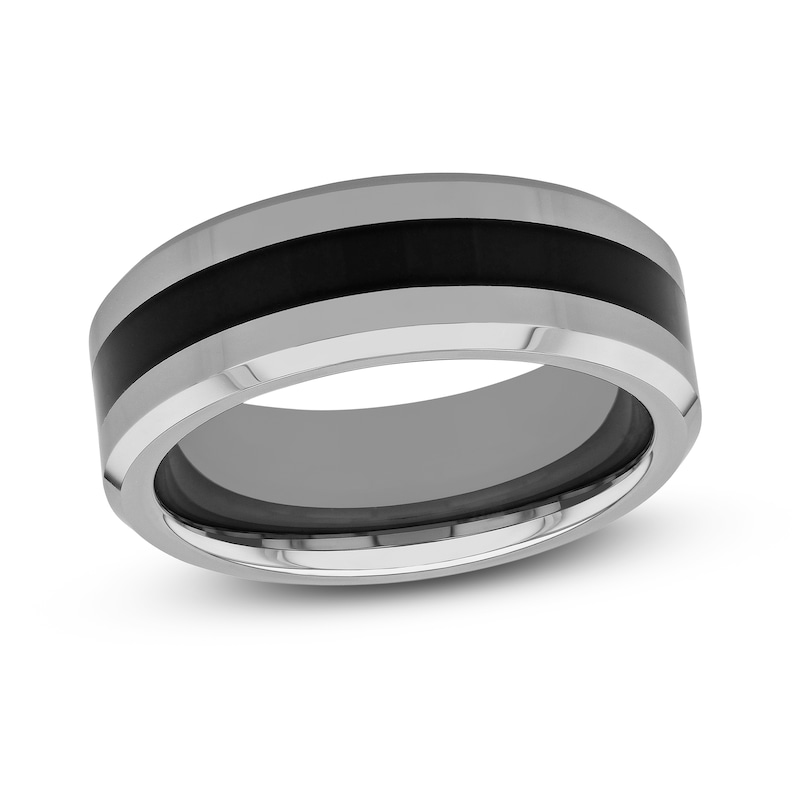 Main Image 1 of Wedding Band Black Tungsten 8.0mm