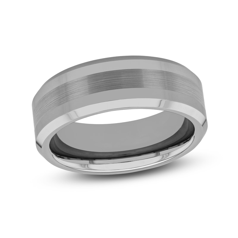 Wedding Band Grey Tungsten 8mm