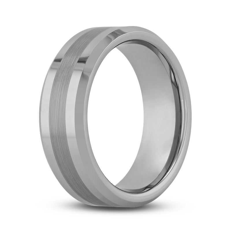 Wedding Band Grey Tungsten 8mm