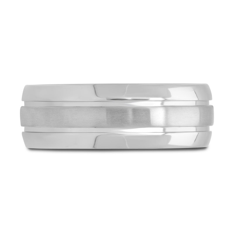 Main Image 3 of Grooved Wedding Band Titanium 8mm