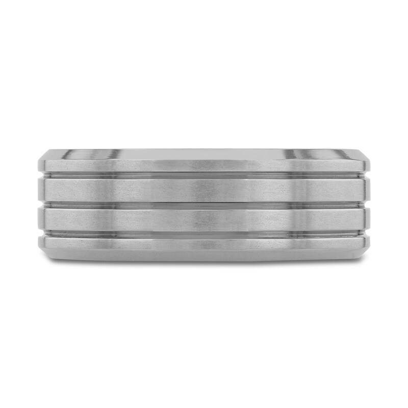 Main Image 3 of Grooved Wedding Band Titanium 9mm