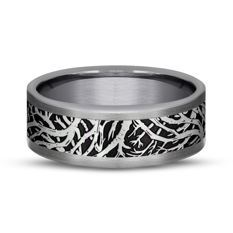 Branch Wedding Band 14K White Gold/Tantalum 8mm