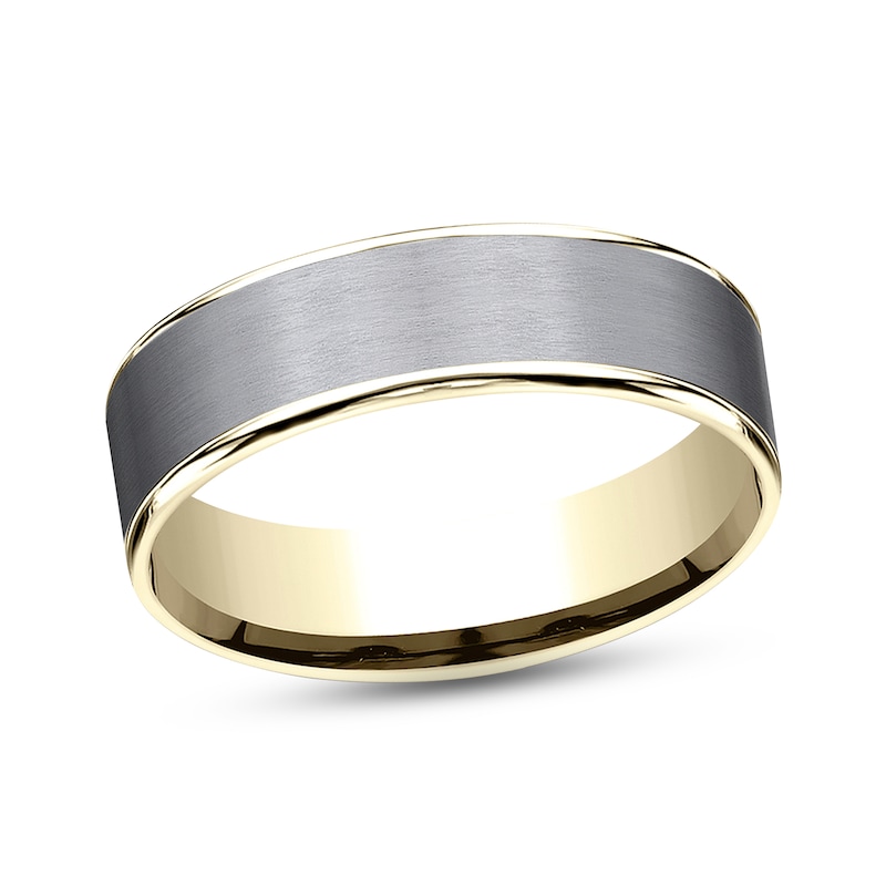 Satin Wedding Band 14K Yellow Gold/Tantalum 6.5mm