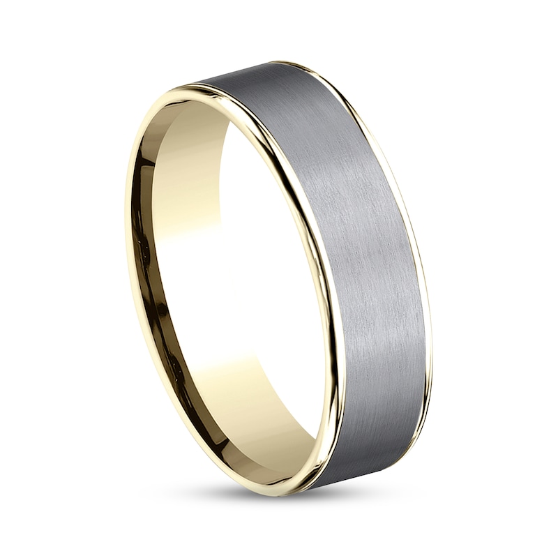 Main Image 2 of Satin Wedding Band 14K Yellow Gold/Tantalum 6.5mm