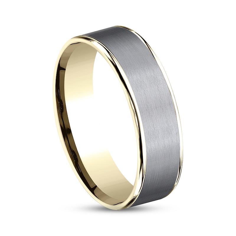 Satin Wedding Band 14K Yellow Gold/Tantalum 6.5mm