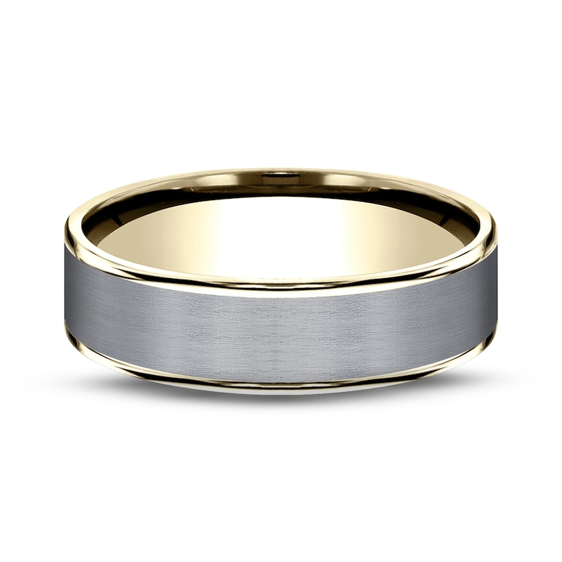 Satin Wedding Band 14K Yellow Gold/Tantalum 6.5mm