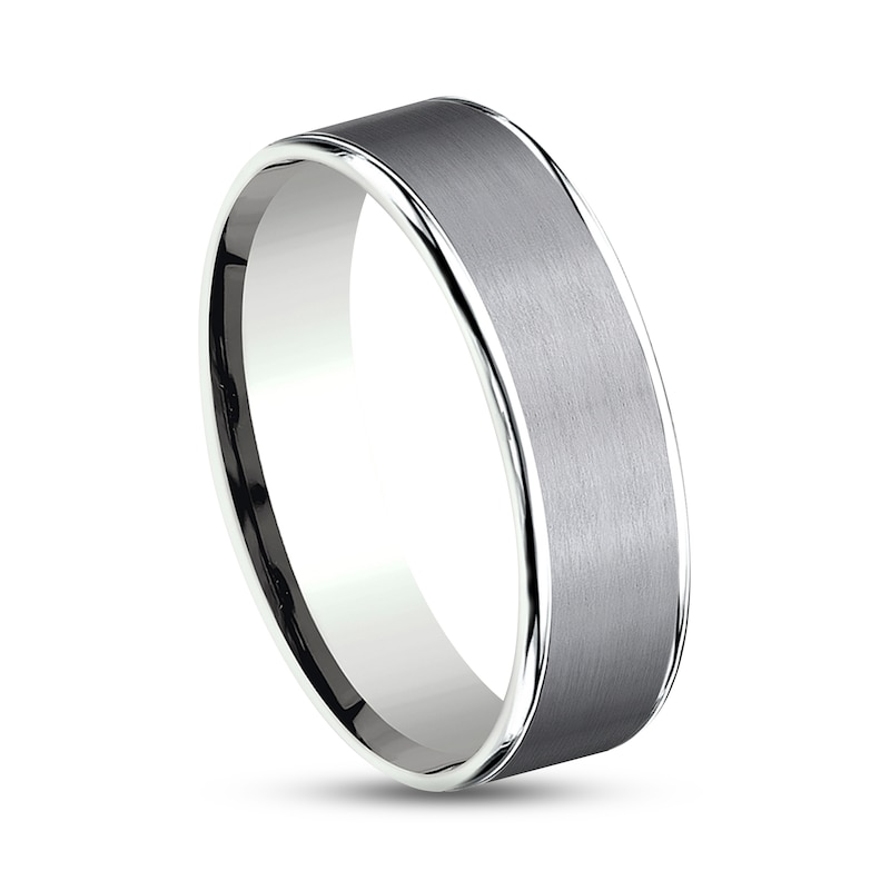 Satin Wedding Band 14K White Gold/Tantalum 6.5mm