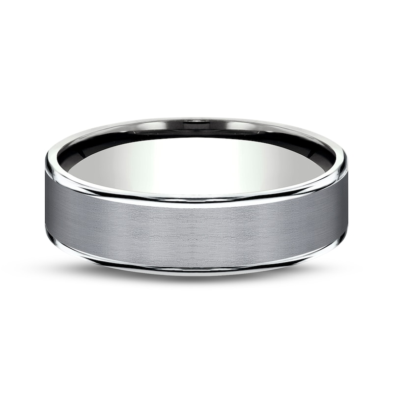 Main Image 3 of Satin Wedding Band 14K White Gold/Tantalum 6.5mm
