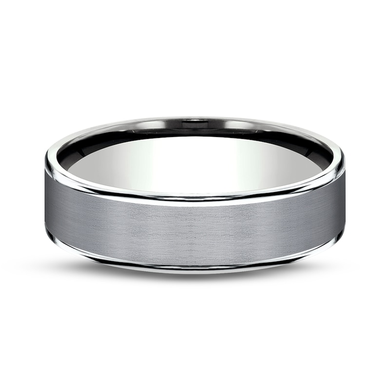 Satin Wedding Band 14K White Gold/Tantalum 6.5mm