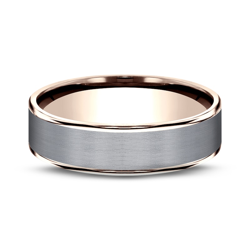 Main Image 3 of Satin Wedding Band 14K Rose Gold/Tantalum 6.5mm