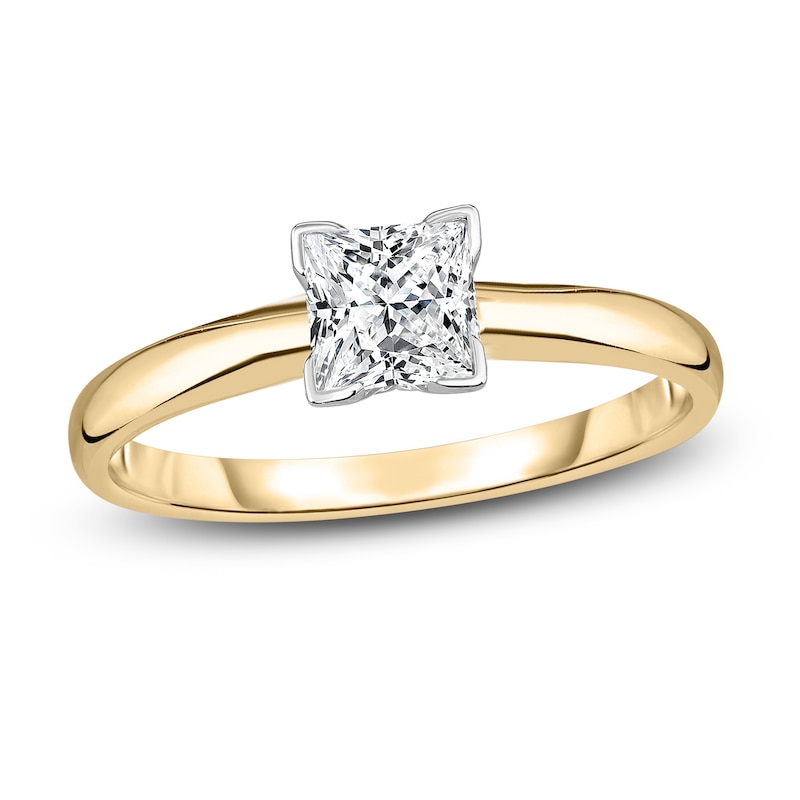 Main Image 1 of Diamond Solitaire Engagement Ring 1/3 ct tw Princess 14K Yellow Gold (I2/I)