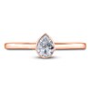Thumbnail Image 3 of Diamond Solitaire Engagement Ring 1/2 ct tw Bezel-Set Pear-cut 14K Rose Gold (I2/I)