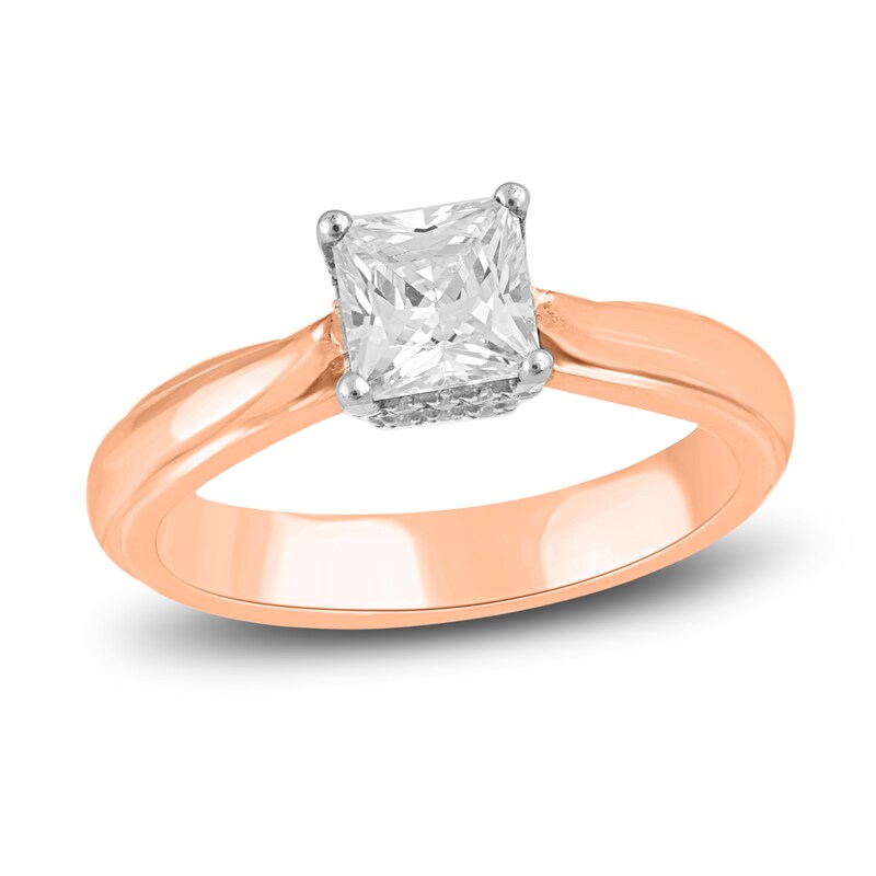 Diamond Engagement Ring 1 ct tw Princess/Round 14K Two-Tone Gold