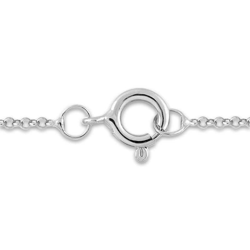 Main Image 2 of Diamond Floral Pendant Necklace 3/8 ct tw Round/Baguette 10K White Gold
