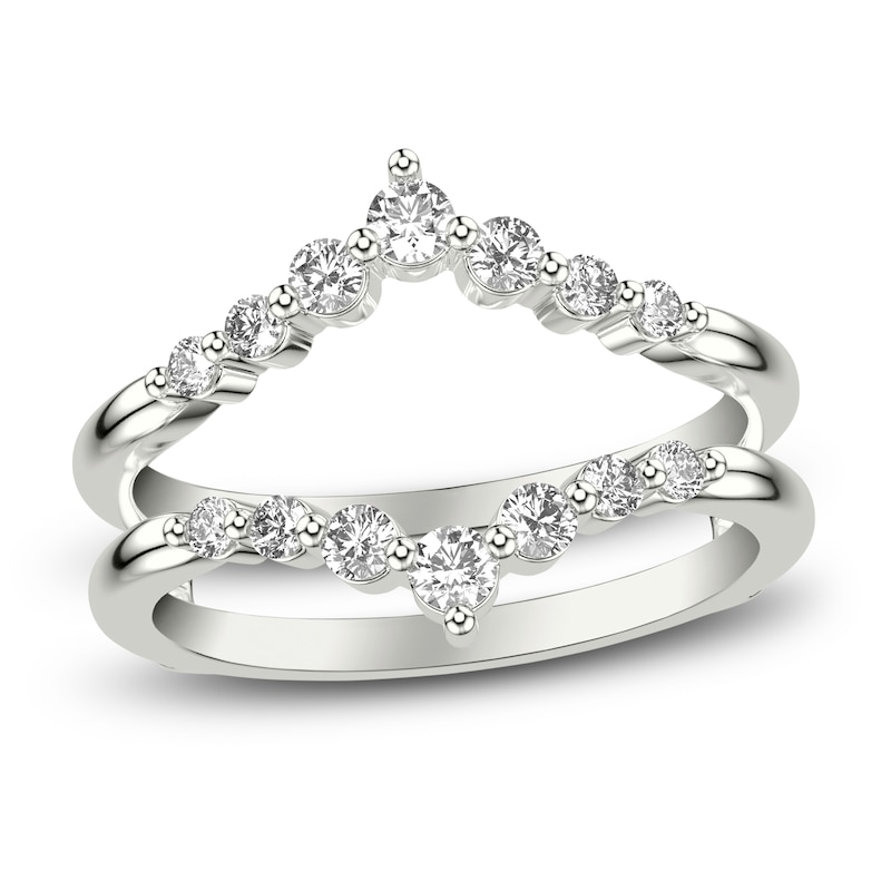 Main Image 1 of Diamond Chevron Enhancer Ring 1/2 ct tw Round 14K White Gold