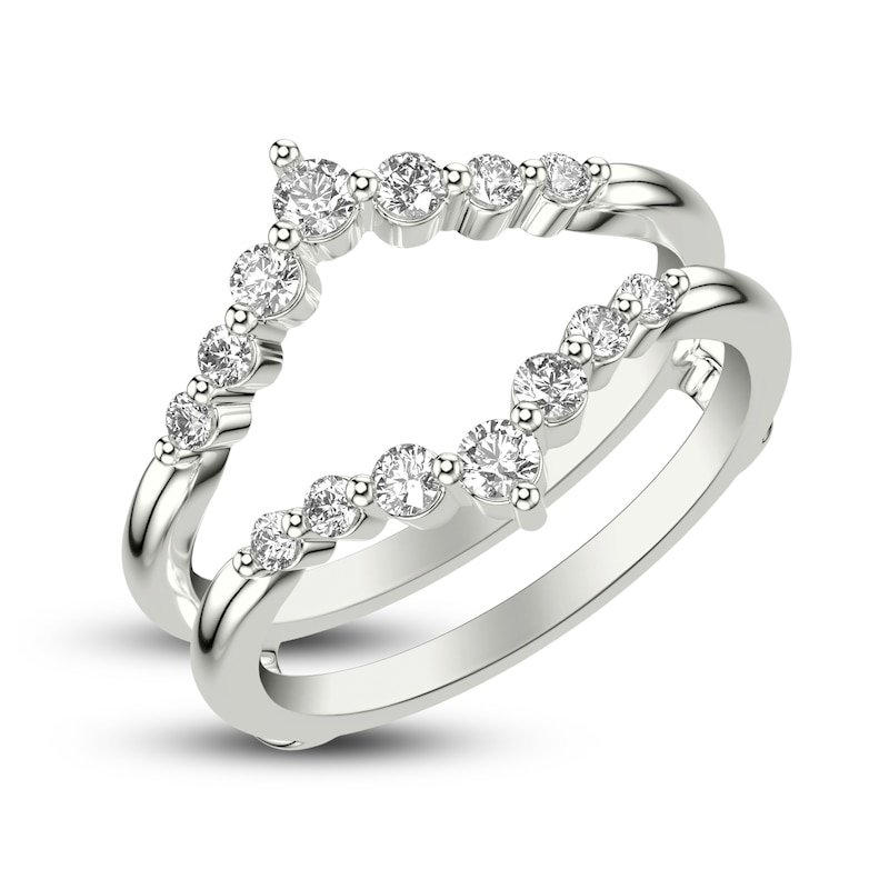 Main Image 2 of Diamond Chevron Enhancer Ring 1/2 ct tw Round 14K White Gold