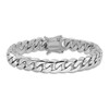 Men's Curb Chain Bracelet 14K White Gold 10.8mm 8"
