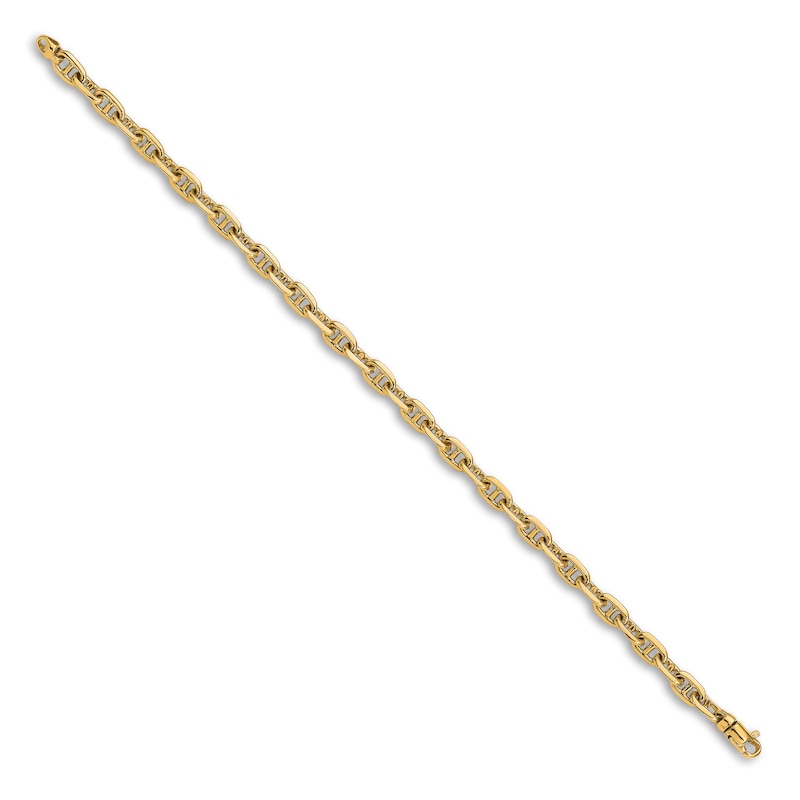 Main Image 2 of Men's Solid Anchor Link Bracelet 14K Yellow Gold 5.1mm 8.5"