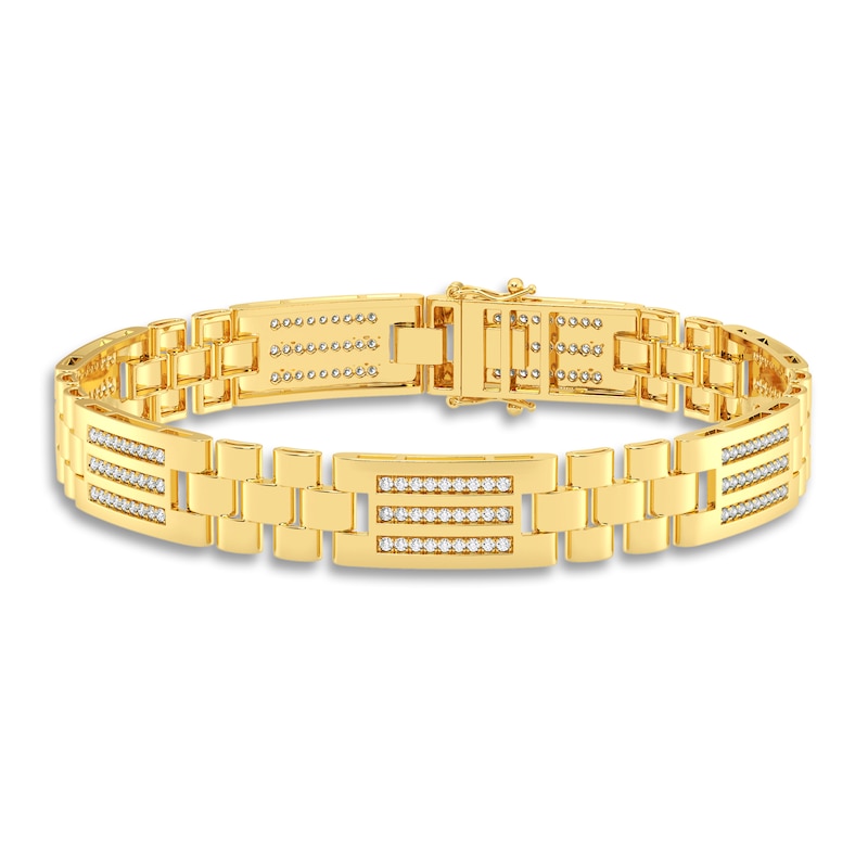 Main Image 1 of Men's Diamond Bracelet 1 ct tw 14K Yellow Gold 8.5"