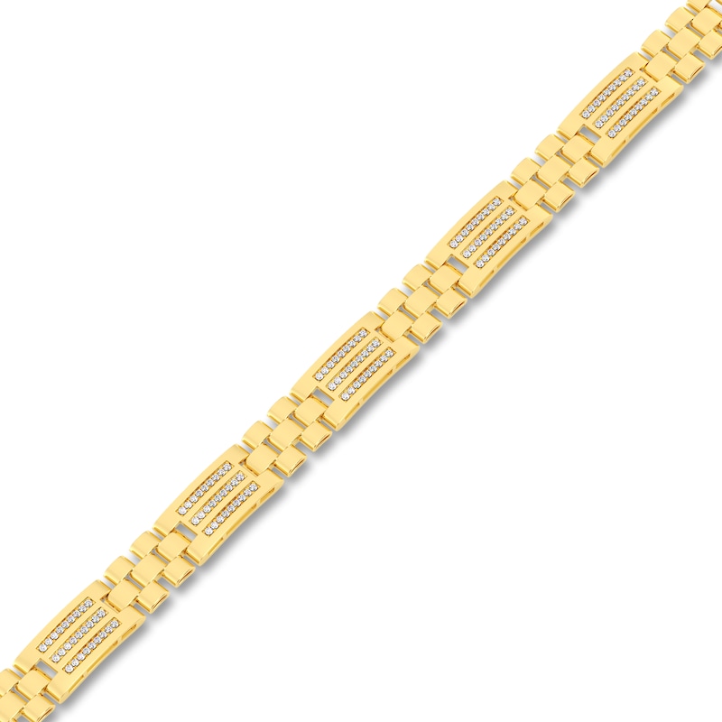 Main Image 2 of Men's Diamond Bracelet 1 ct tw 14K Yellow Gold 8.5"