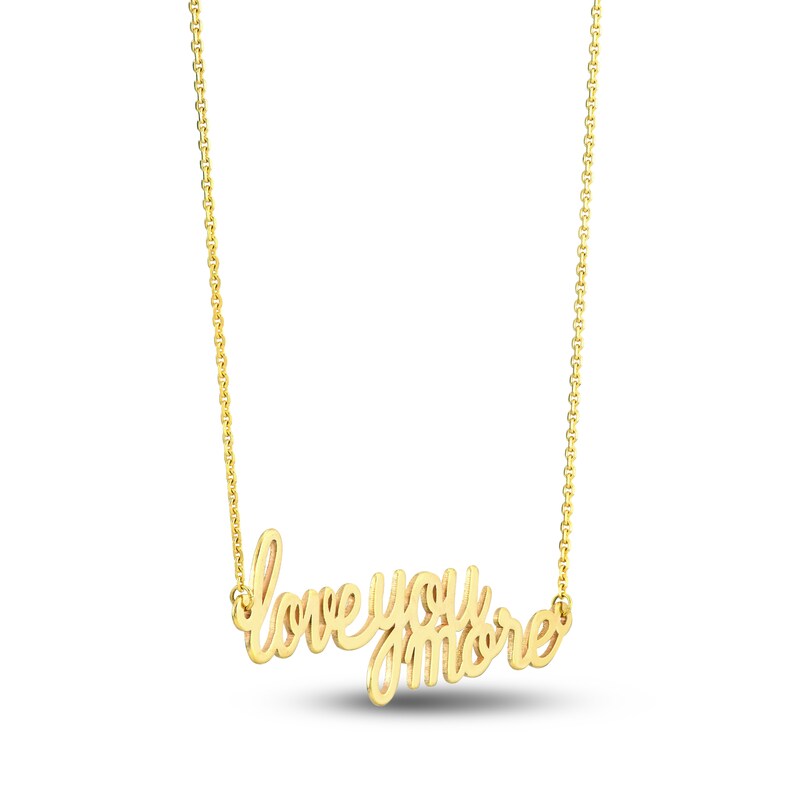Main Image 2 of "LOVE YOU MORE" Necklace 14K Yellow Gold 16" Adj.