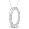 Thumbnail Image 2 of Diamond Circle Pendant Necklace 5 ct tw Round 14K White Gold 18"