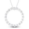Thumbnail Image 3 of Diamond Circle Pendant Necklace 5 ct tw Round 14K White Gold 18"