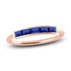 Thumbnail Image 1 of Juliette Maison Natural Blue Sapphire Baguette Bar Ring 10K Rose Gold