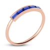 Thumbnail Image 2 of Juliette Maison Natural Blue Sapphire Baguette Bar Ring 10K Rose Gold