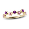 Thumbnail Image 1 of Juliette Maison Natural Amethyst & Natural Pink Tourmaline Ring 10K Yellow Gold