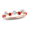 Thumbnail Image 1 of Juliette Maison Natural Ruby & Natural Aquamarine Ring 10K Rose Gold