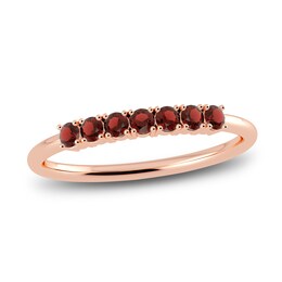 Juliette Maison Natural Garnet Half Eternity Ring 10K Rose Gold