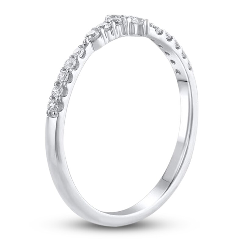 Main Image 2 of Diamond Cross Ring 1/5 ct tw Round 10K White Gold