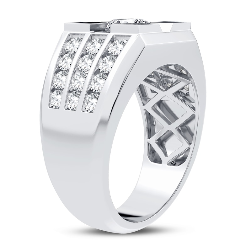 Main Image 2 of Men's Lab-Grown Diamond Ring 2 ct tw Round 14K White Gold