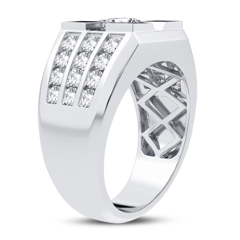 Men's Lab-Created Diamond Ring 2 ct tw Round 14K White Gold