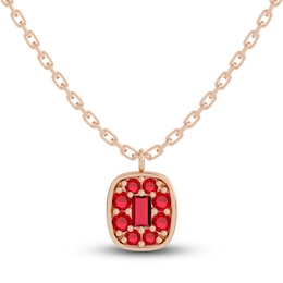 Juliette Maison Natural Ruby Pendant Necklace 10K Rose Gold