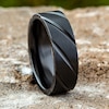 Thumbnail Image 4 of Swirl Wedding Band Black Titanium 7.0mm