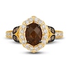 Thumbnail Image 3 of Le Vian Natural Chocolate Quartz Ring 1/2 ct tw Diamonds Round 14K Honey Gold